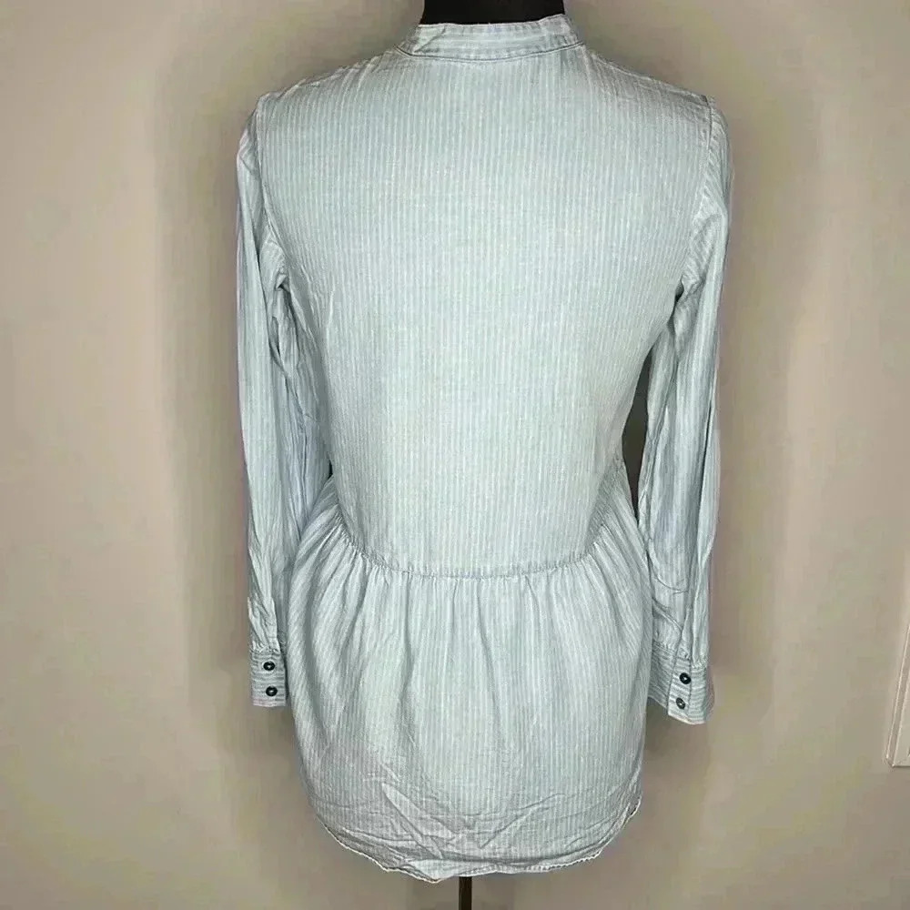 Soft Surrounding Stripe Button Front Blouse Tunic… - image 3